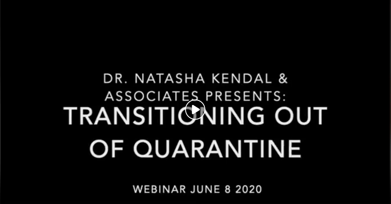 As The World Is Transitioning Out Of Covid Related Lock Downs, We Are Seeing Increased Levels Of Anxiety In Our Patients, Young And Old(er). Here Is Dr. Natasha Kendal Discussing How To Make This Transition A Little Easier For Everyone.